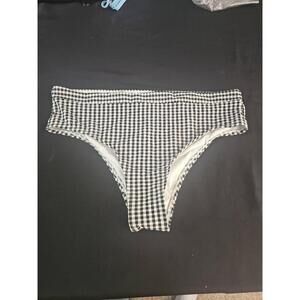 NWT Xhilaration Black White Plaid Swim Bottoms Checkered Bikini 18W